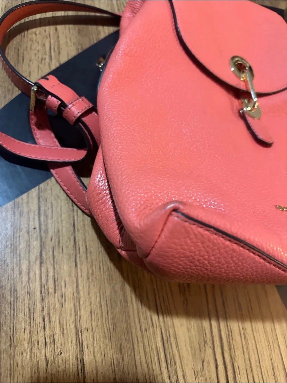 Michael Kors Coral Pink Leather Backpack